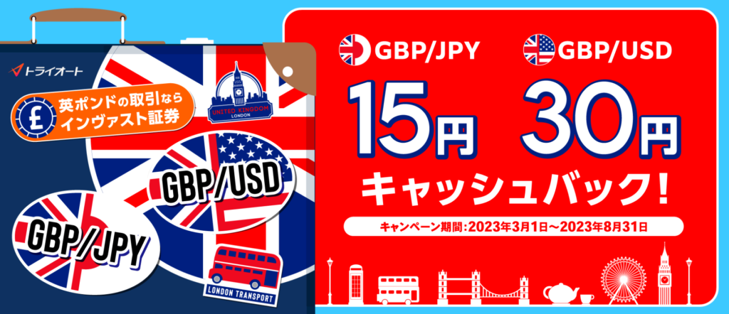 トライオートFX　2通貨ペアキャッシュバック金額無制限キャンペーン